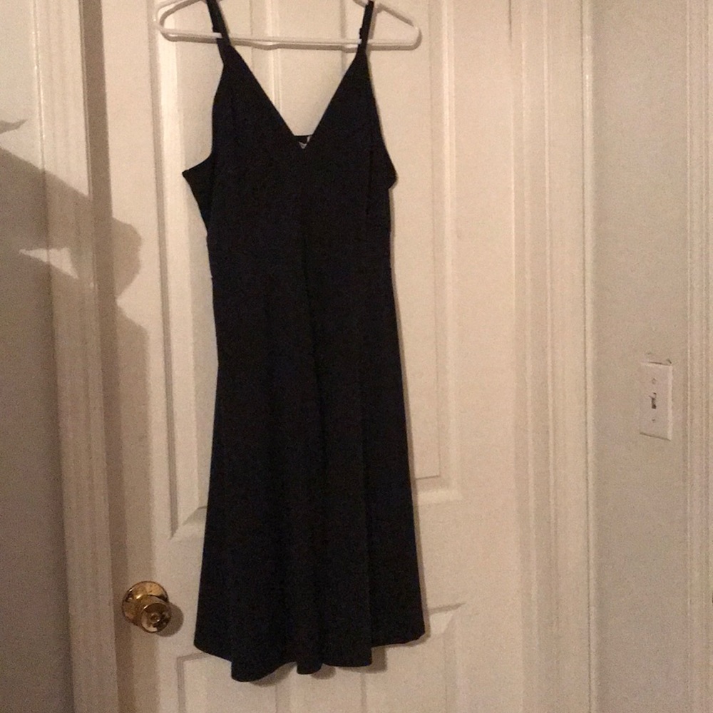 Black spaghetti strap midi dress